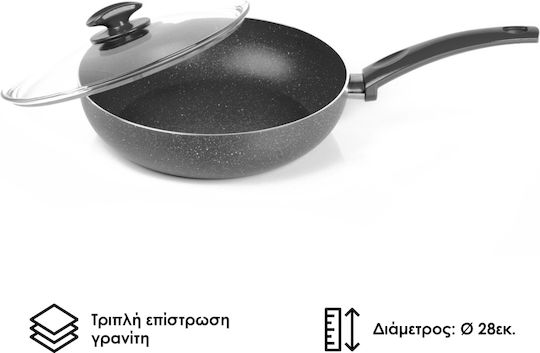 Zilan Τηγάνι από Αλουμίνιο με Καπάκι με Αντικολλητική Επίστρωση 28cm