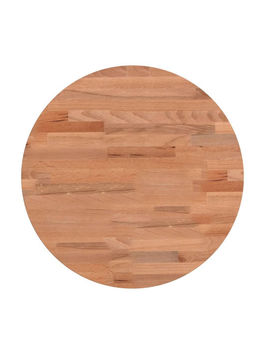 vidaXL Round Table Surface made of Solid Wood in Brown Color 40x40x2.5cm 355935 1pcs