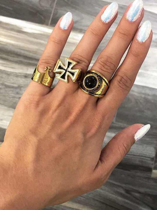 Goldsmith Ανδρικό Δαχτυλίδι από Ατσάλι Επιχρυσωμένο