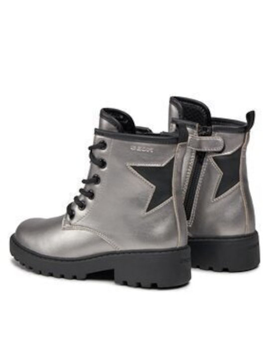 Jr Casey Kids Boots with Laces Silver