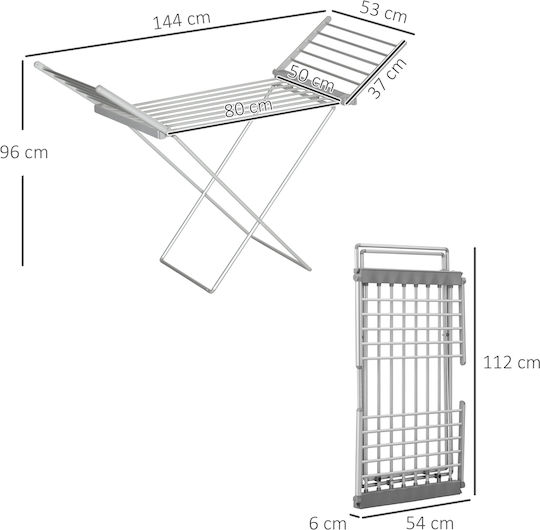 HomCom Klappbar Elektrisch Wäscheständer Boden 144x53cm HomCom Klappbar Elektrisch Wäscheständer Boden 144x53cm