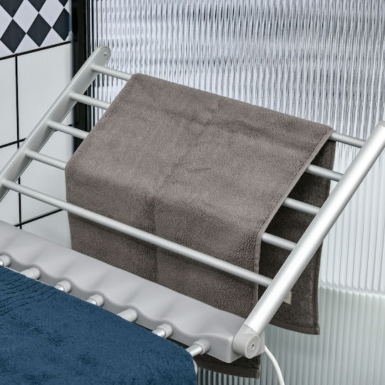 HomCom Aluminum Folding Electric Floor Clothes Drying Rack 144x53cm