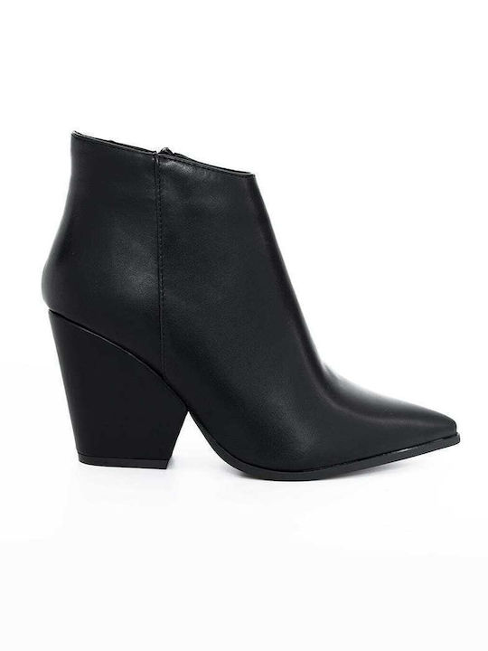 Ideal Shoes Women's Ankle Boots with Medium Heel Black