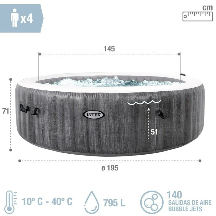 Greywood Deluxe Intex Pure Spa Dimensions INTEX PureSpa™ Greywood