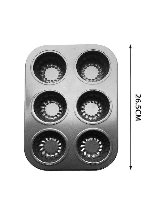 Tpster Aluminum Cupcakes & Muffins 6 Cups Baking Pan