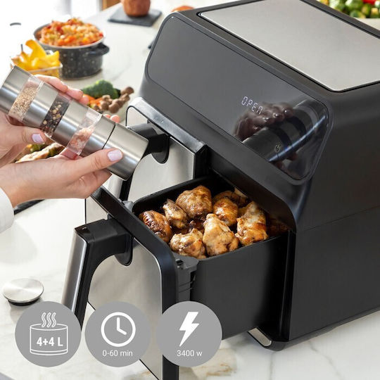 InnovaGoods Fryinn Double 8000 Friteuză cu aer 8lt Negru