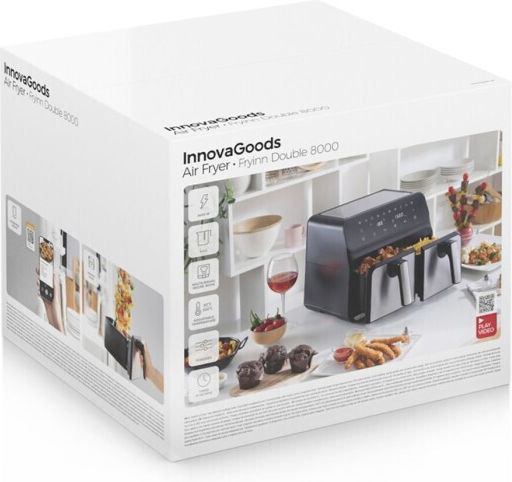 InnovaGoods Fryinn Double 8000 Friteuză cu aer 8lt Negru