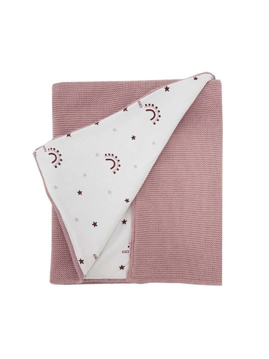 Ekokids Decke Wickeltücher für Kinderzimmer Pink Rose Rainbows Baumwolle Rosa 100x80cm