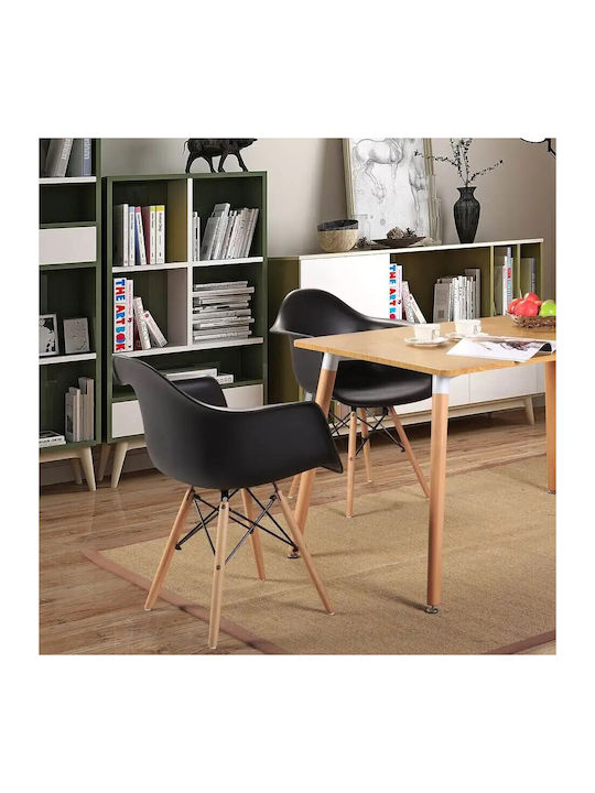 Dining Room Polypropylene Chair Black 61.5x61x81.5cm