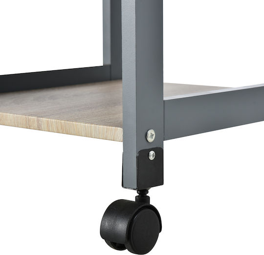 HomCom Metallisches Küchenregal Mit 3 Ebenen Grau 37x37x76cm