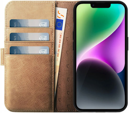 Rosso Elite Wallet Δερμάτινο Μπεζ (iPhone 14)