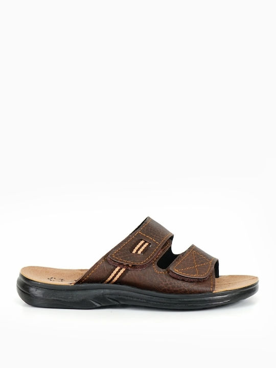 Leder Herrensandalen in Braun Farbe