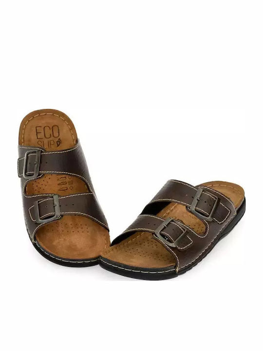 Leder Herrensandalen in Braun Farbe