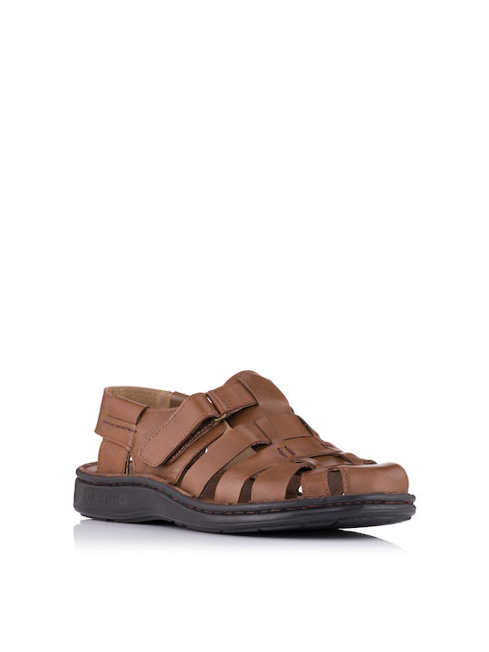 Cabrini Leder Herrensandalen in Braun Farbe