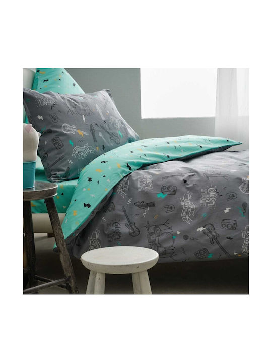 Vesta Home Kids Sheets Set Single Cotton Grey 170x260cm 3 Pieces