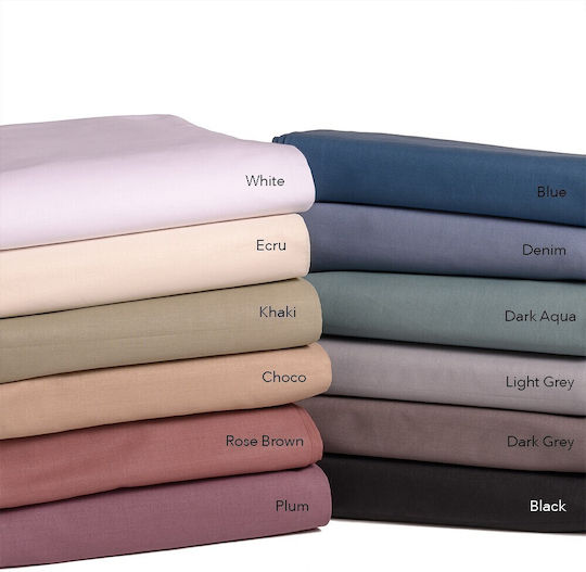 Melinen Sheet Set Single Cotton Khaki 170x270cm 3pcs