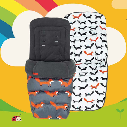 Cosatto Mister Fox Stroller Footmuff with Fleece Lining 85x48cm Gray