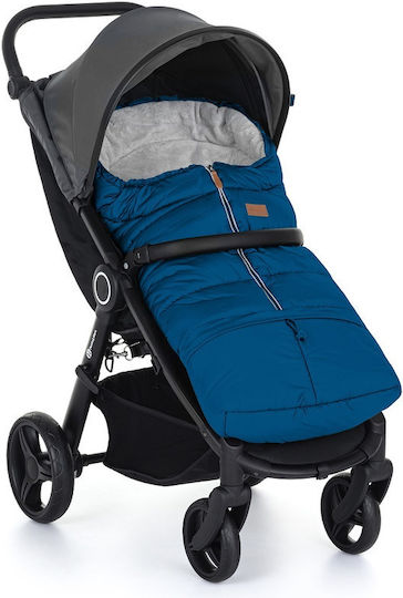 Petite & Mars Ποδόσακος Καροτσιού Αδιάβροχος Μπλε με Fleece Επένδυση 100x48εκ.