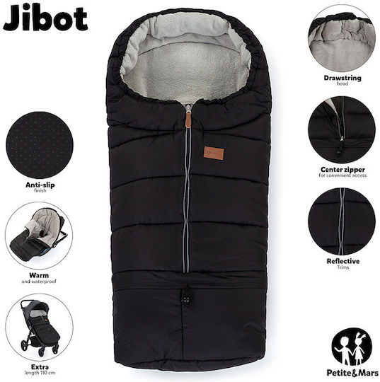 Petite & Mars Ποδόσακος Καροτσιού Αδιάβροχος Μπλε με Fleece Επένδυση 100x48εκ.