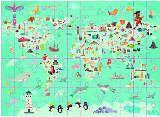 Παιδικό Puzzle Ο Κοσμος για 5+ Ετών 96pcs Grafix