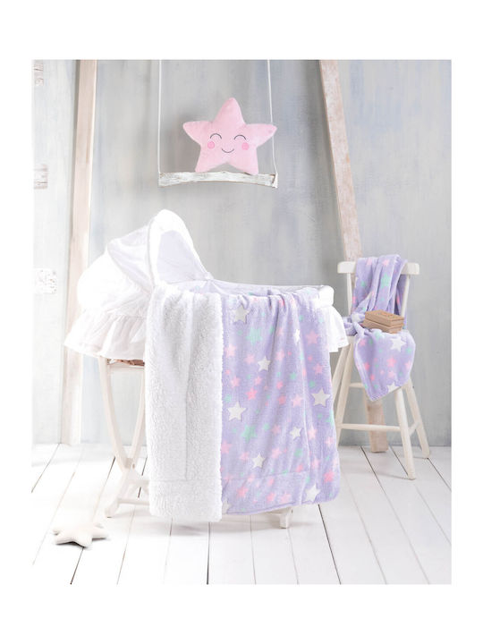 Rythmos Κουβέρτα Αγκαλιάς & Λίκνου Starday Fleece Λιλά Lila 80x110εκ.