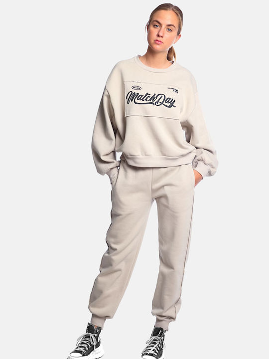 Paco & Co Damen-Sweatpants-Set Μπεζ