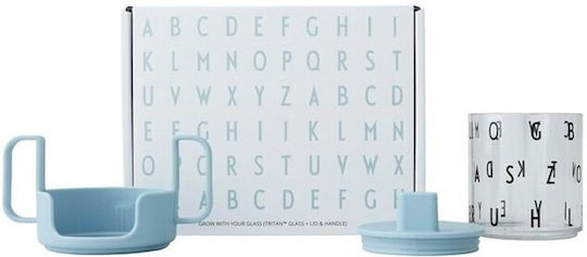 Design Letters Grow With Your Cup Cana de antrenament pentru bebeluși Plastic cu mânere Albastru pentru 18m+m+ 220ml