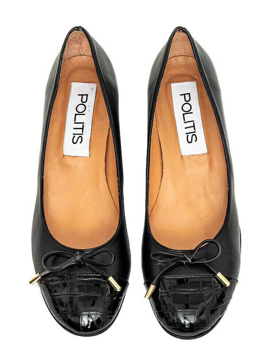 Anatomic Leather Black Medium Heels