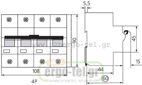 Kripal Αυτόματη Ασφάλεια 80A Τετραπολική AC 209-001254080