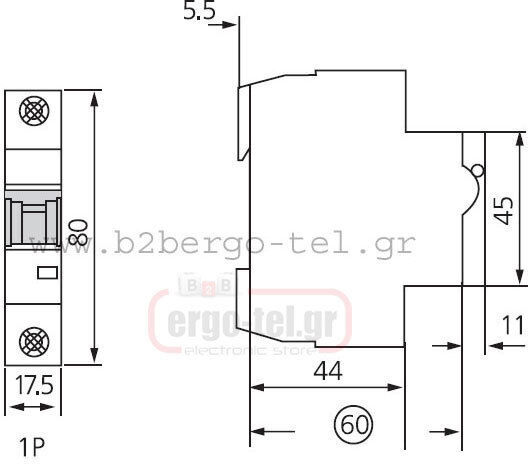 Kripal Αυτόματη Ασφάλεια Μονοπολική AC/DC 209-002100106