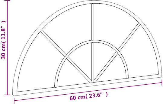 vidaXL Bogen Wandspiegel mit Schwarz Metallisch Rahmen 30x60cm 1Stück