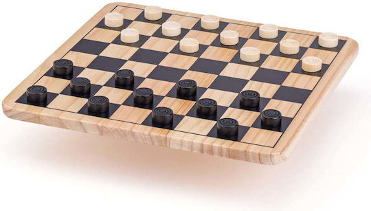 Woodyland Wooden Checkers & Dice Set for Backgammon