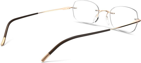 Silhouette Damen Metallisches Brillengestell aus Titan Gold SILH5561/IX 3530 52 19 140