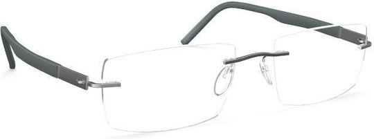 Silhouette Herren Metallisches Brillengestell aus Titanium Silber SILH5535/IM 7210 53 19 140