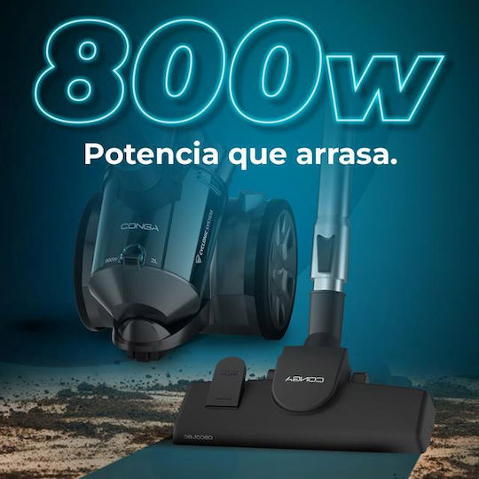 Cecotec 08600 Ηλεκτρική Σκούπα 800W με Κάδο 2lt Μαύρη