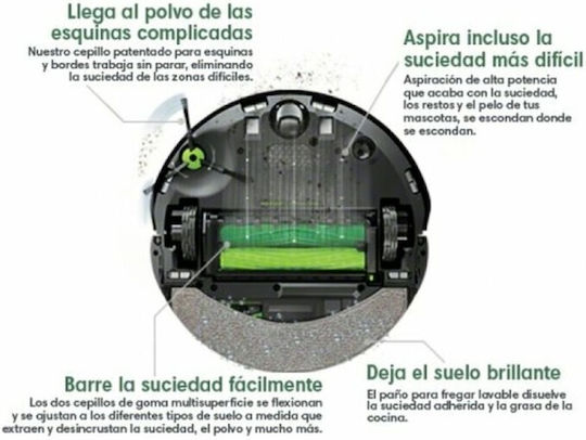 iRobot Roomba Combo j7+ Робот Прахосмукачка за Прахосмукиране & Миене с Картиране и Wi-Fi Черна