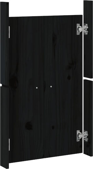 vidaXL Floor Bathroom Shelf Wooden 50x9x82cm Black