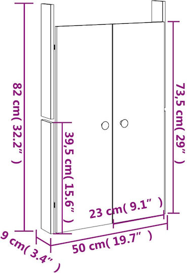 vidaXL Rafturi de baie Raft Baie Lemn 50x9x82cm Albă