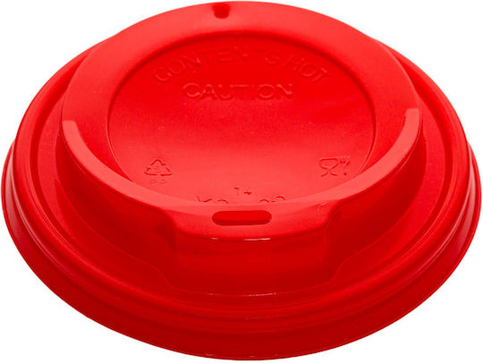 Intertan Deckel für Einwegbecher Schluck-Deckel in Rot Farbe (100Stück)