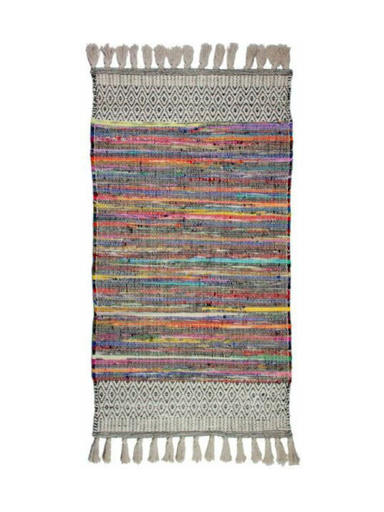 Synchronia Chenille Handmade Rug Rectangular with Fringes Multicolour