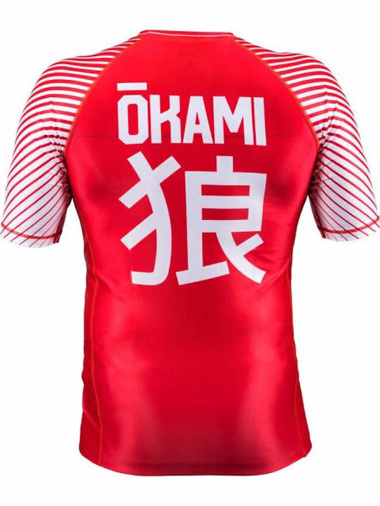 Okami Short Sleeve Shirt ORS124 for Jiu-Jitsu Red