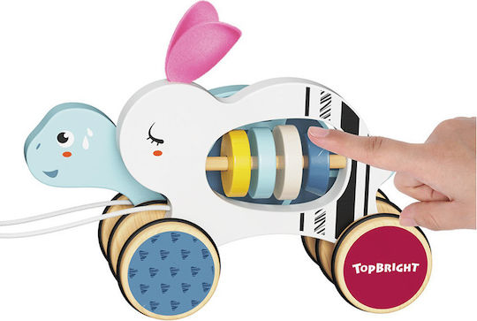 Top Bright Συρόμενο Παιχνίδι Ο Λαγός & Η Χελώνα από Ξύλο για 36+ Μηνών