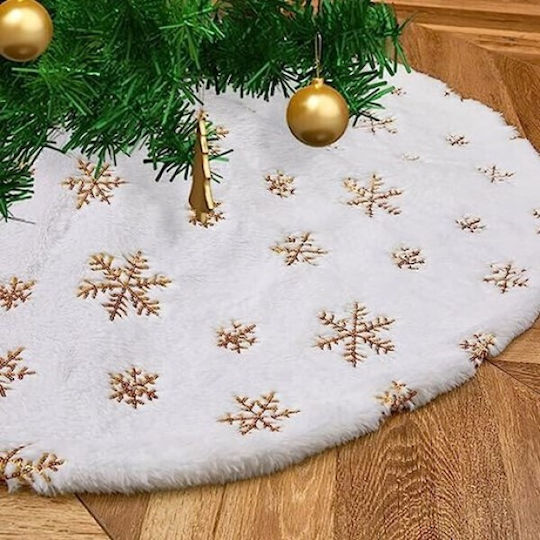 Christmas Tree Skirt Polyester White D120cm.