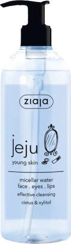 Ziaja Jeju Micellar Water Αφαίρεσης Μακιγιάζ Προσώπου & Χειλιών για Ακνεϊκές Επιδερμίδες 390ml