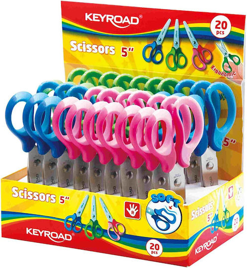 Keyroad Children's Scissors 14cm with Metallic Blade Blue 1pcs