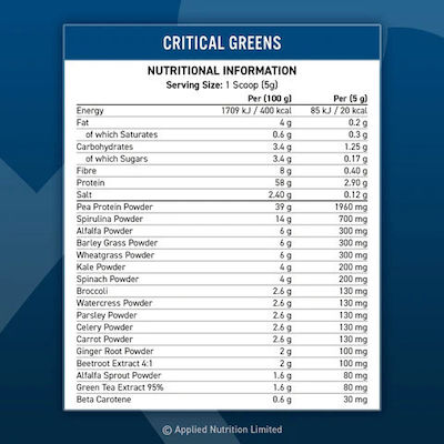 Applied Nutrition Critical Greens 250gr Necondimentat