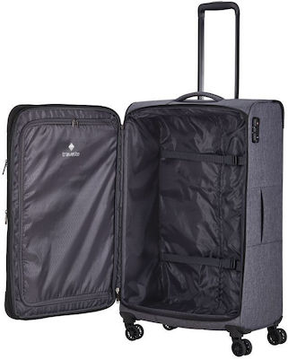 Travelite Travel Suitcases Fabric Charcoal with 4 Wheels