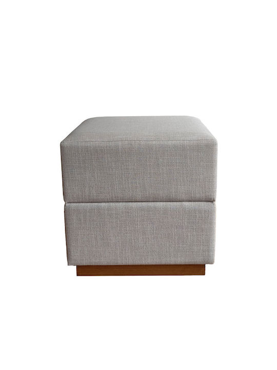 Stool For Living Room Upholstered with Fabric Block Beige 45x45x45cm