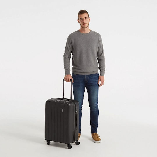 Movom Mittlerer Reisekoffer Hartschalen Black mit 4 Räder Höhe 65cm