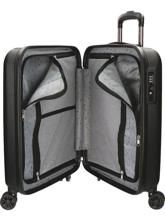 Movom Valiză De Călătorie De Cabină Tough Neagră Cu 4 Roți Înălțime 55 Cm